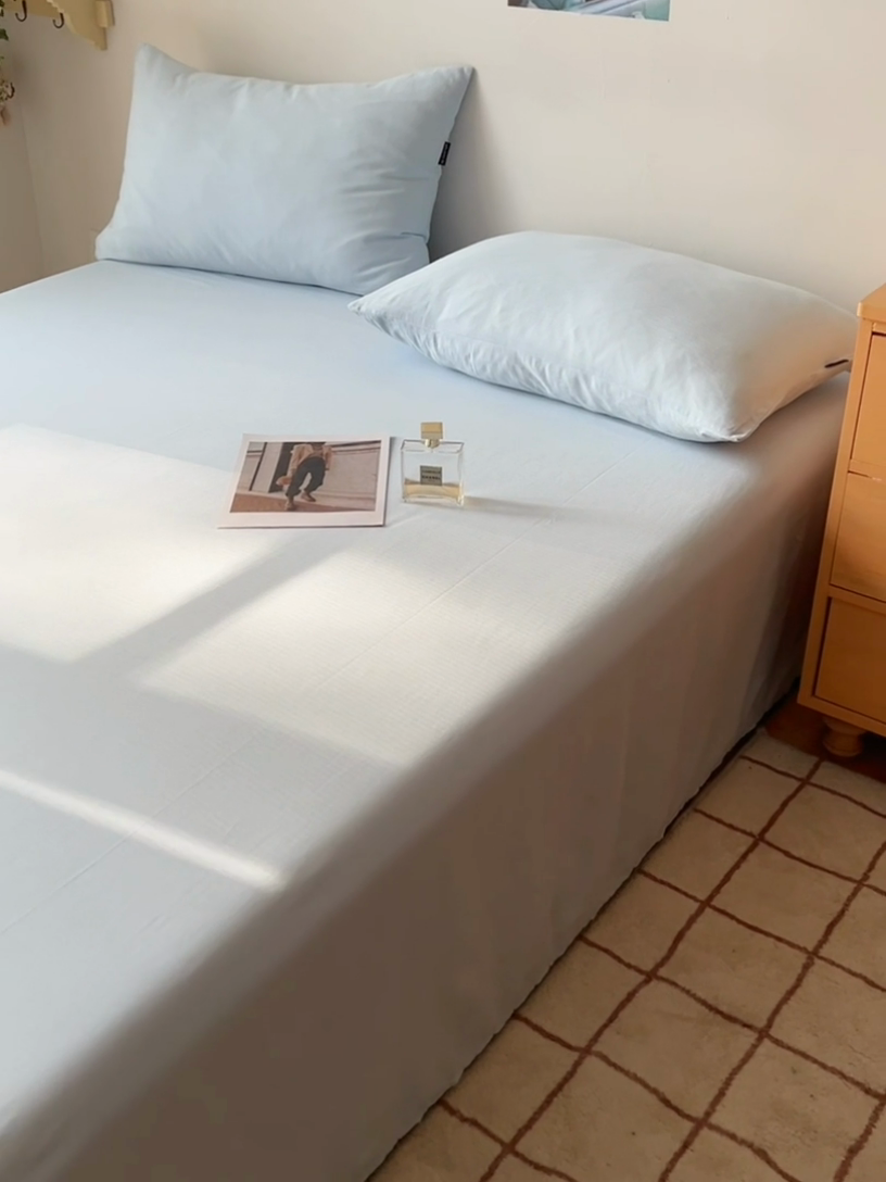 91家纺网 家纺一手货源 找家纺 蜜宿 2025新款A类全棉人字纹床单 床单：樱兰