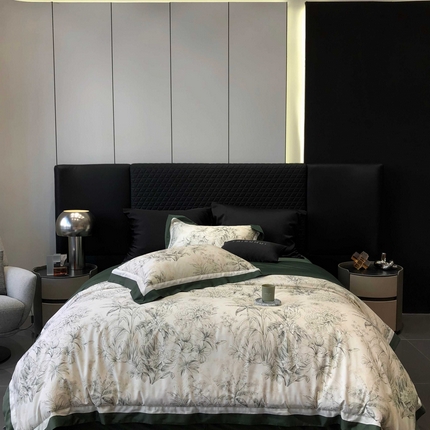 2025新款高支高密长绒棉专版数码印花双拼系列四件套-卡梅伦【券后不低于378】 卡梅伦-绿