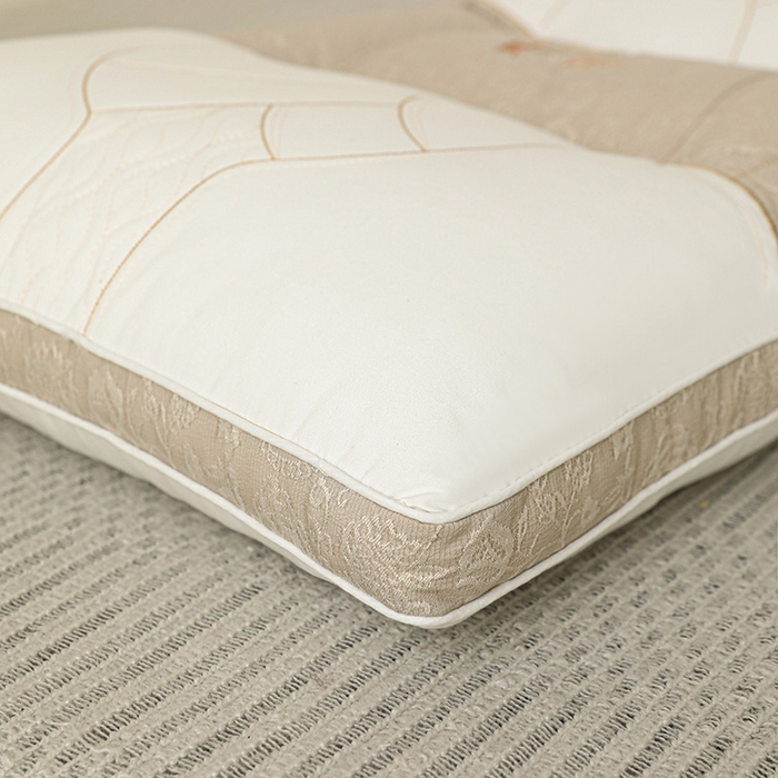 91家纺网 家纺一手货源 找家纺 （总）幸运草 2025新款提花刺绣荞麦壳羽丝绒分区枕