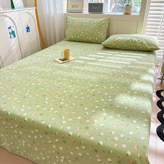 91家纺网 家纺一手货源 找家纺 吉象家纺 2025新款老粗布三件套-床单款 春色