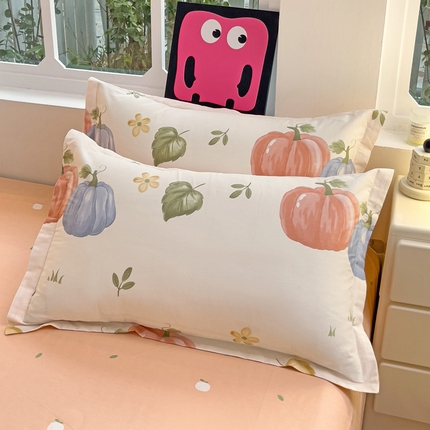 91家纺网 家纺一手货源 找家纺 （总）依庭 2025新款全棉印花花卉款四件套单品系列-单枕套