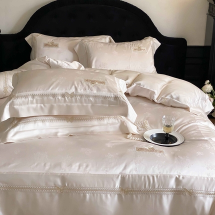 91家纺网 家纺一手货源 找家纺 （总）太古汇家居 2025新款兰精天丝高精密提花-绣花“花间蝶影”系列 