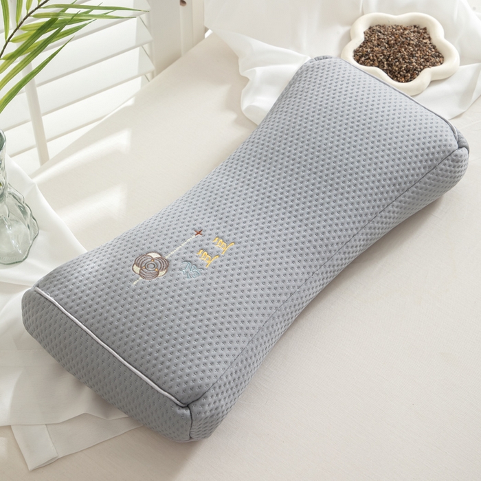 91家纺网 家纺一手货源 找家纺 织布人 2025新款荞麦枕夏季凉感豆豆枕茶叶枕夏凉荞麦枕学生成人家用硬枕 凉豆豆款-四面灰色茶香枕