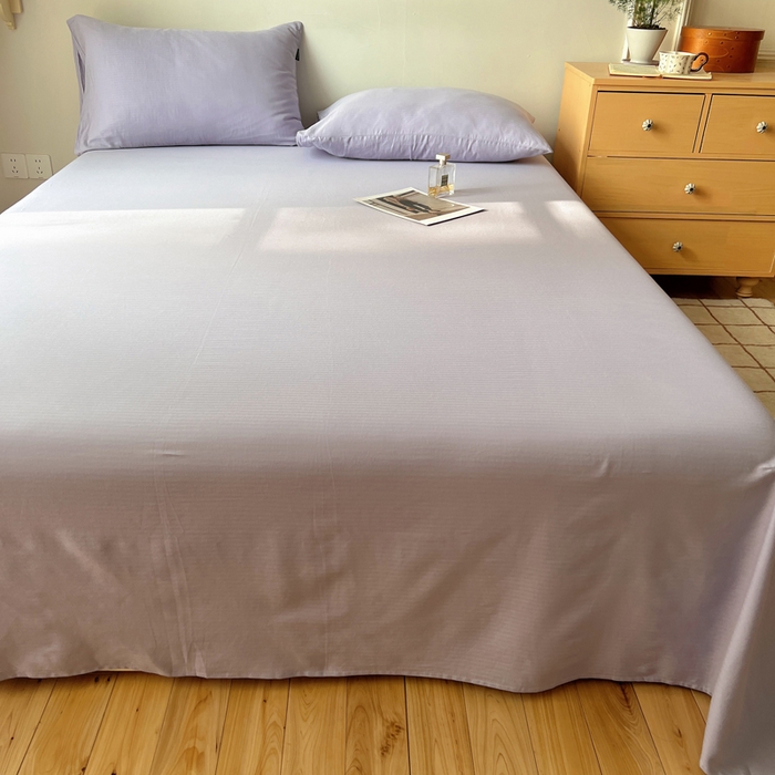 91家纺网 家纺一手货源 找家纺 蜜宿 2025新款A类全棉人字纹床单 床单：梦紫