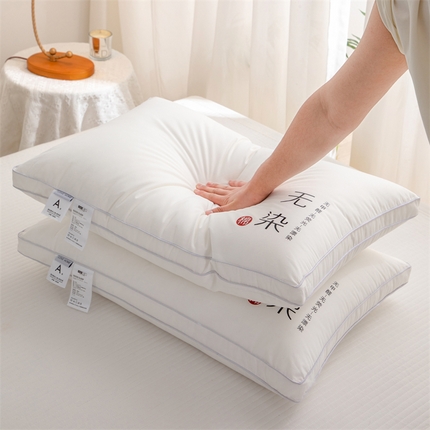 91家纺网 家纺一手货源 找家纺 （总）仁宇枕业 2025新款新品A类本色无染水洗棉白色舒适羽丝绒枕头枕芯