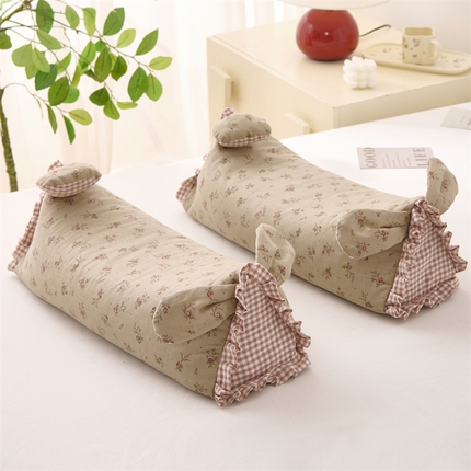 91家纺网 家纺一手货源 找家纺 （总）大熊枕芯 2025新款田园风全棉印花双层纱萌趣兔子三角荞麦护颈枕枕头枕芯