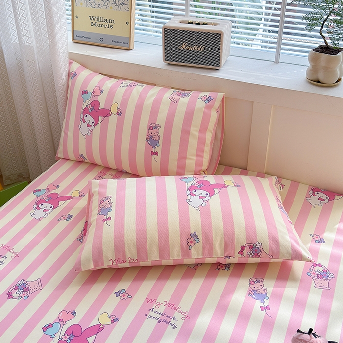 91家纺网 家纺一手货源 找家纺 2025新款老粗布三件套-床笠款 美乐蒂