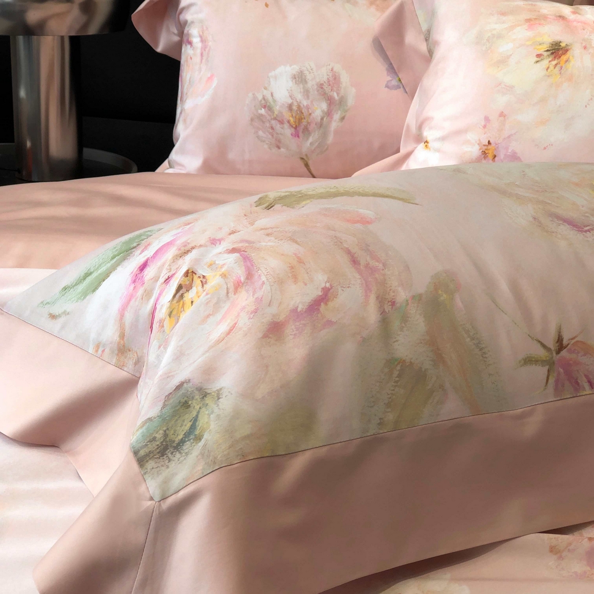 91家纺网 家纺一手货源 找家纺 2025年高支高密长绒棉专版活性数码印花系列四件套【券后控价——券后不低于378】 莉安娜-粉