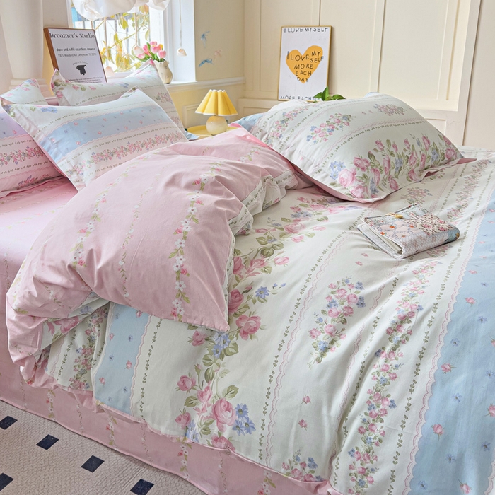 91家纺网 家纺一手货源 找家纺 依庭 2025新款全棉印花花卉款四件套单品系列-单被套 云听若舞