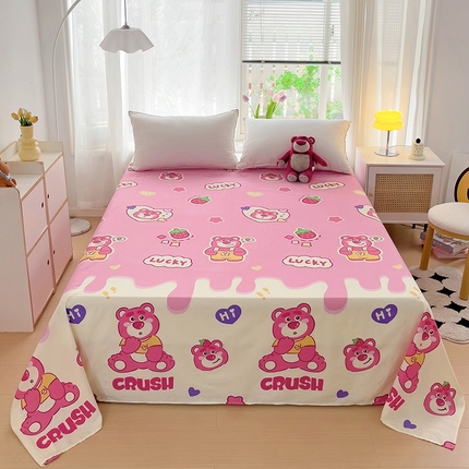 91家纺网 家纺一手货源 找家纺 （总）依庭 2025新款全棉印花花卉款四件套单品系列-单床单