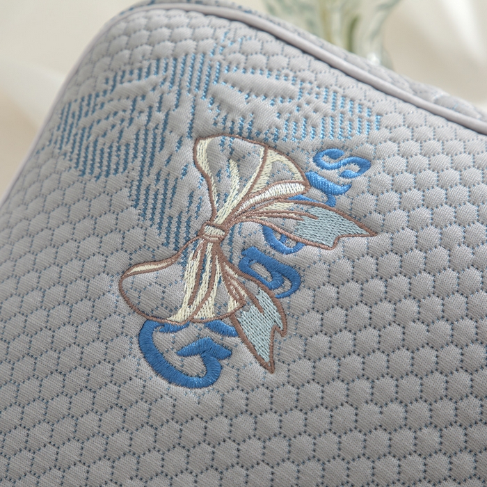 91家纺网 家纺一手货源 找家纺 织布人 2025新款荞麦枕夏季凉感豆豆枕茶叶枕夏凉荞麦枕学生成人家用硬枕 夏凉豆豆护颈椎款-立体蝴蝶灰荞麦枕