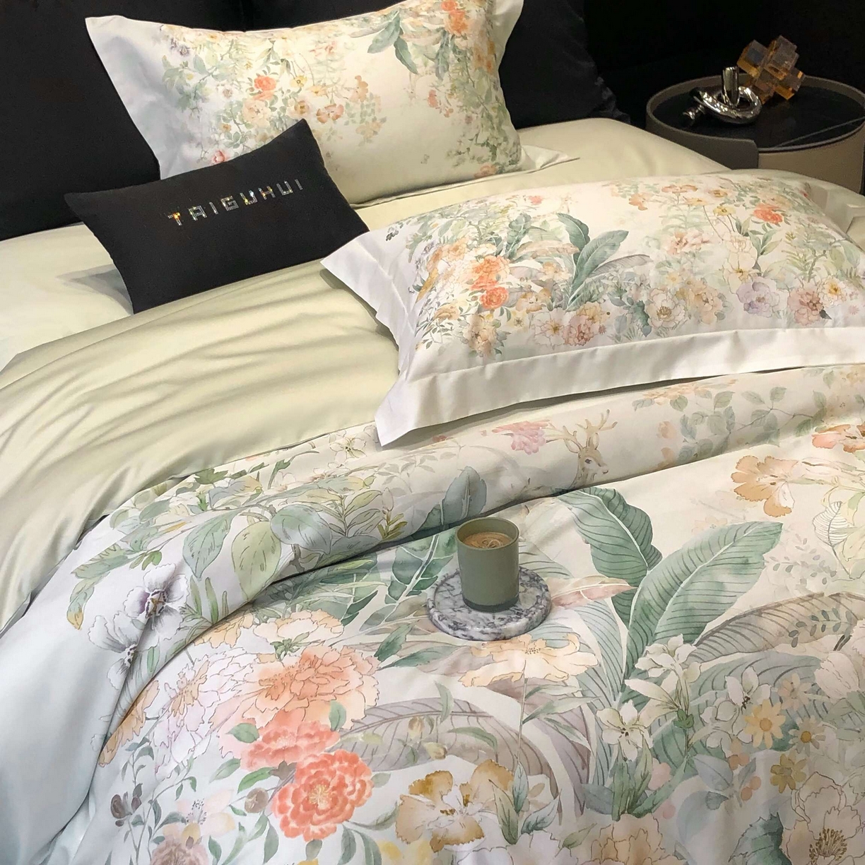 91家纺网 家纺一手货源 找家纺 （总）2025新款高支高密长绒棉大版数码印花双拼系列四件套【券后不低于388】