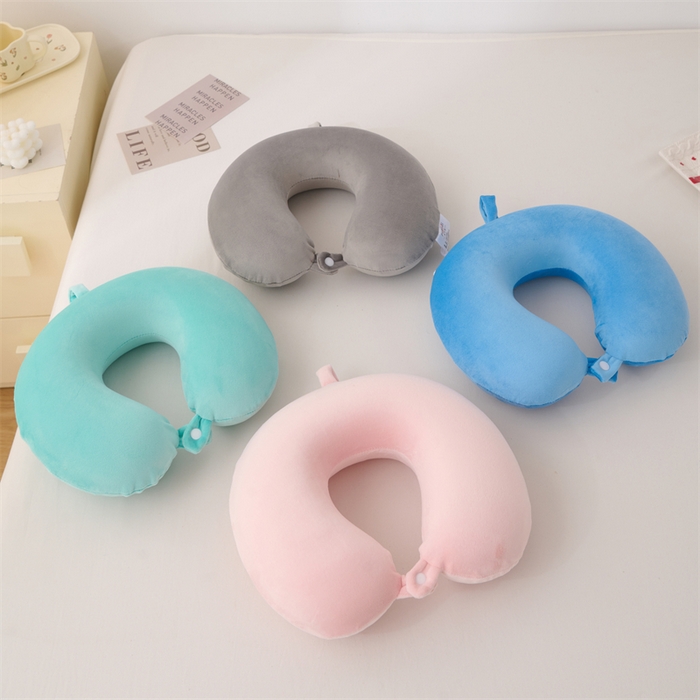 91家纺网 家纺一手货源 找家纺 大熊枕芯 2025新款u型记忆棉枕枕头枕芯 u型记忆枕-粉30*30*10cm