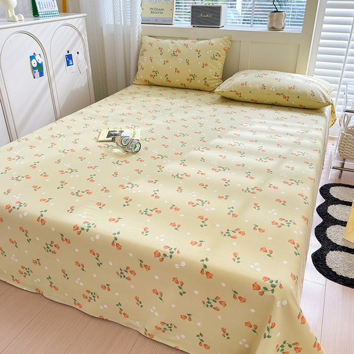 91家纺网 家纺一手货源 找家纺 吉象家纺 2025新款老粗布三件套-床单款 繁花