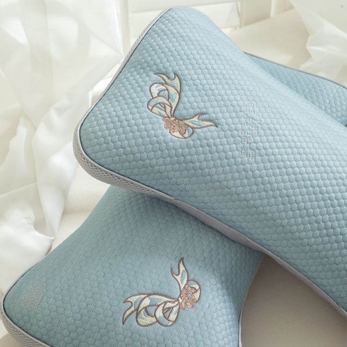 91家纺网 家纺一手货源 找家纺 织布人 2025新款荞麦枕夏季凉感豆豆枕茶叶枕夏凉荞麦枕学生成人家用硬枕 夏凉豆豆颈椎反弓款-反弓蝴蝶蓝茶香枕