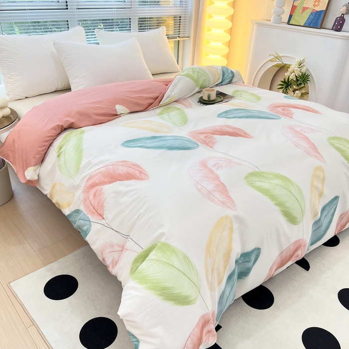 91家纺网 家纺一手货源 找家纺 依庭 2025新款全棉印花花卉款四件套单品系列-单被套 卡西娅