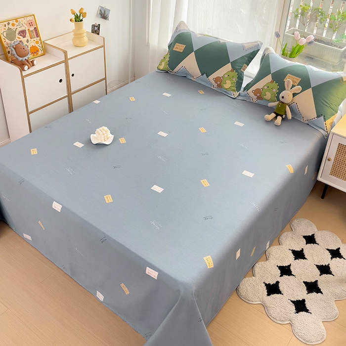 91家纺网 家纺一手货源 找家纺 依庭 2025新款全棉印花花卉款四件套单品系列-单床单 淘淘龙-B版