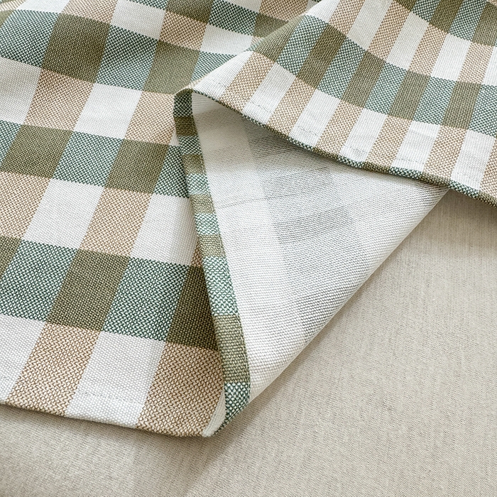 91家纺网 家纺一手货源 找家纺 吉象家纺 2025新款老粗布三件套-床单款 绿格