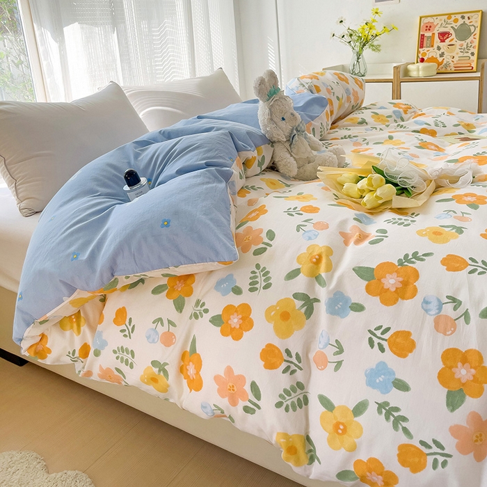 91家纺网 家纺一手货源 找家纺 依庭 2025新款全棉印花花卉款四件套单品系列-单被套 迎曼