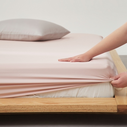 禧缘家纺（原梦想家） 2025新款60天丝简约舒适纯色单品系列-单床笠 柔雾粉