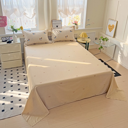 依庭 2025新款全棉印花花卉款四件套单品系列-单床单 俏皮狗-B版