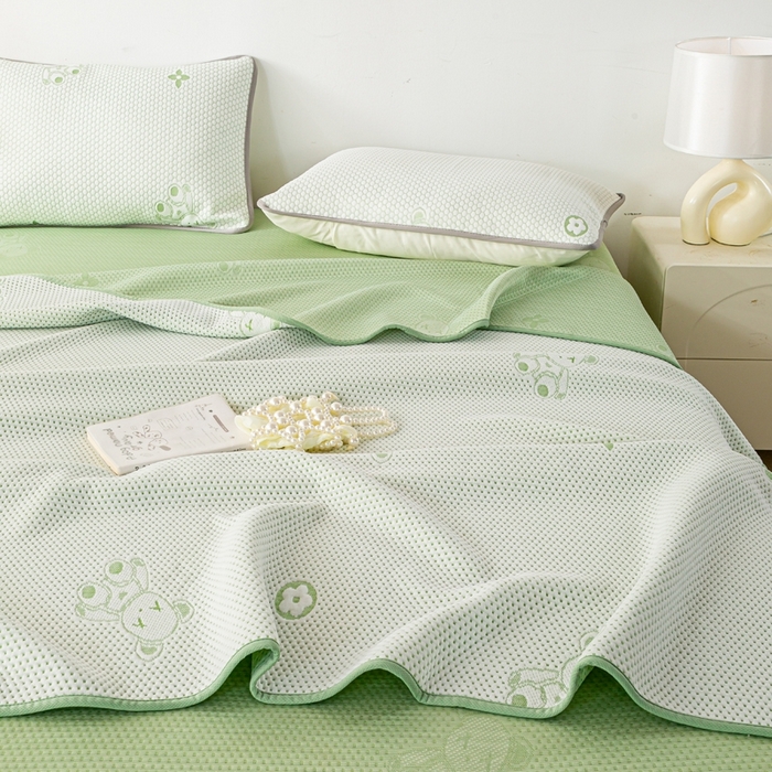 91家纺网 家纺一手货源 找家纺 （总）梦初语 2025新款A类华夫格冰豆豆夏被子针织提花凉感夏凉被单双人空调被可机水洗