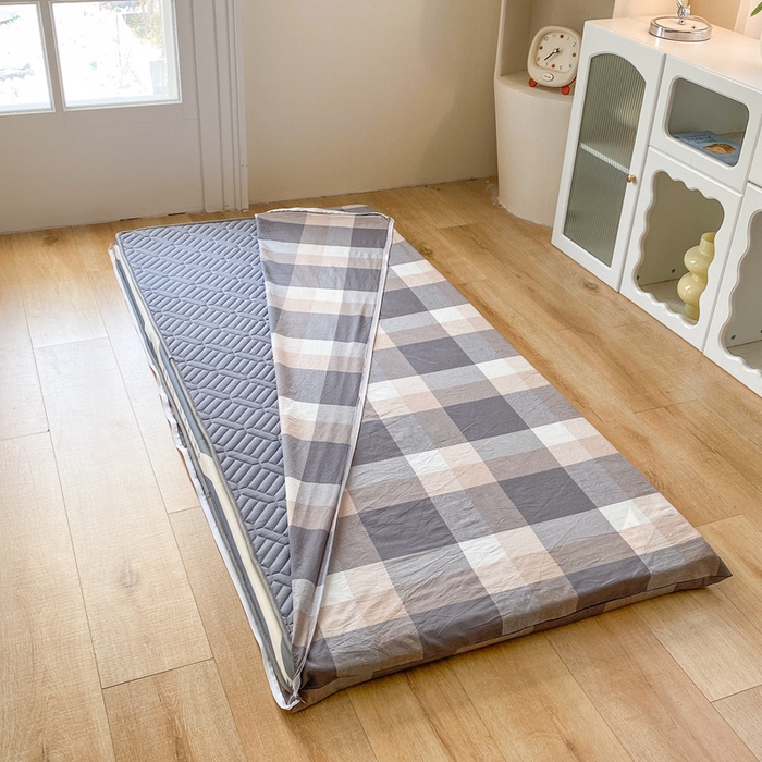 91家纺网 家纺一手货源 找家纺 凌云家纺 2025新款A类全棉水洗棉床垫套 咖大格