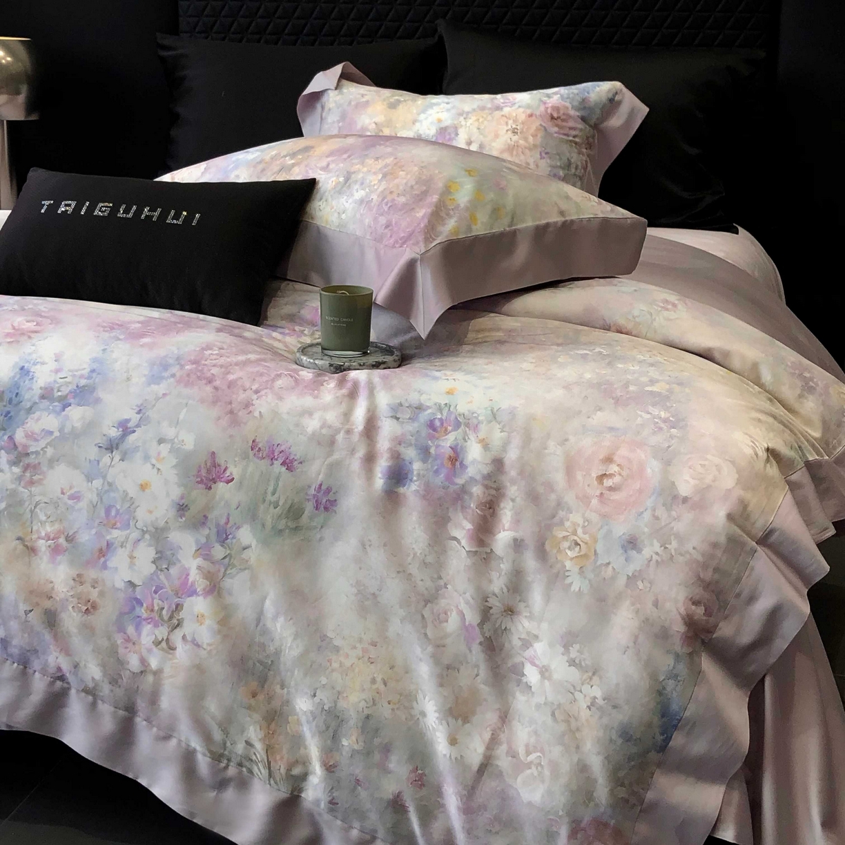 91家纺网 家纺一手货源 找家纺 （总）2025新款高支高密长绒棉专版数码印花双拼系列四件套-卡梅伦【券后不低于378】