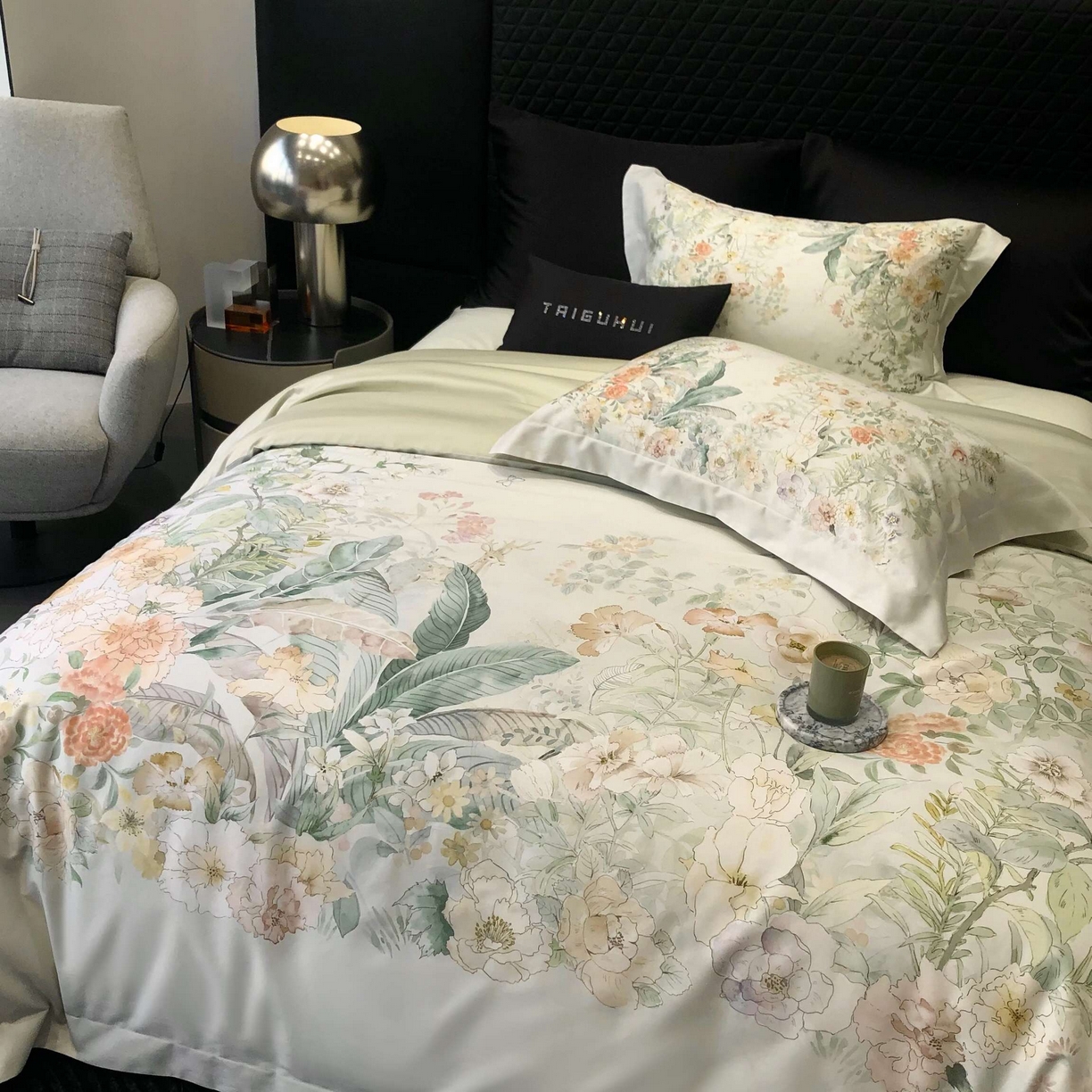 91家纺网 家纺一手货源 找家纺 （总）2025新款高支高密长绒棉大版数码印花双拼系列四件套【券后不低于388】