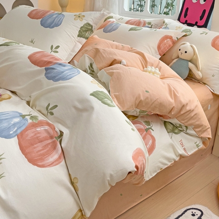 91家纺网 家纺一手货源 找家纺 （总）依庭 2025新款全棉印花花卉款四件套单品系列-单被套