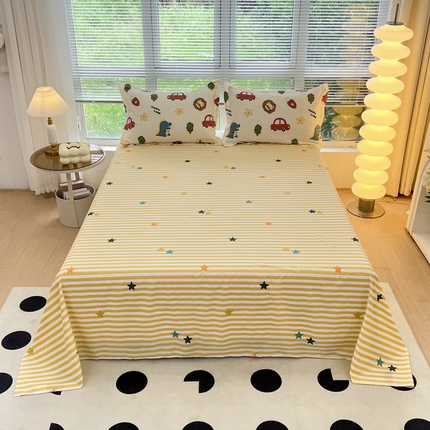 91家纺网 家纺一手货源 找家纺 （总）依庭 2025新款全棉印花花卉款四件套单品系列-单床单