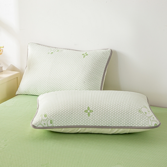 91家纺网 家纺一手货源 找家纺 梦初语 2025新款A类华夫格冰豆豆夏被子针织提花凉感夏凉被单双人空调被可机水洗 轻奢小熊-绿