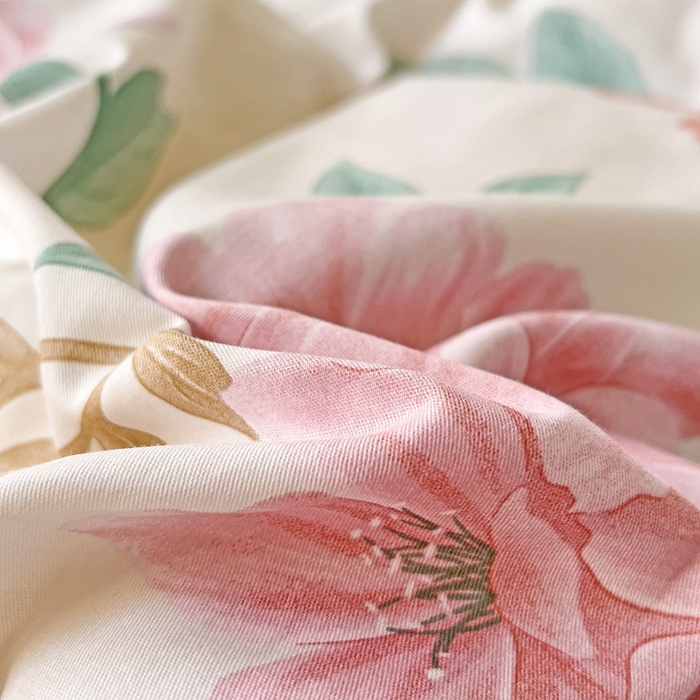 91家纺网 家纺一手货源 找家纺 依庭 2025新款全棉印花花卉款四件套单品系列-单床单 抒情花季