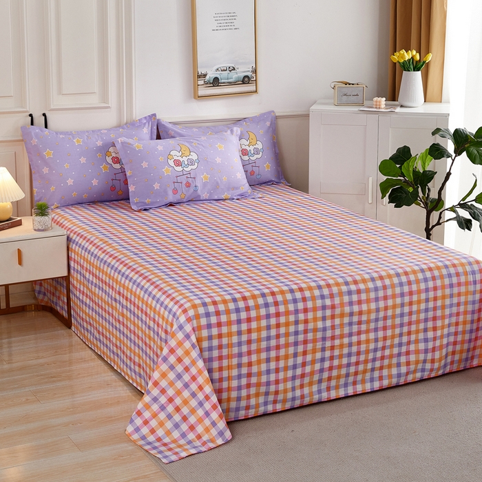 91家纺网 家纺一手货源 找家纺 依庭 2025新款全棉印花花卉款四件套单品系列-单床单 晚安宝贝