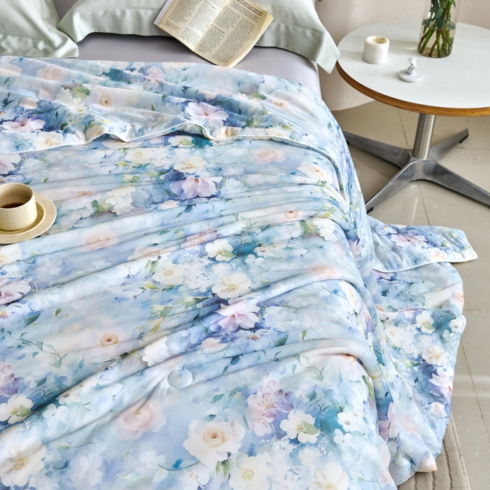 91家纺网 家纺一手货源 找家纺 好老表被业 2025新款亲肤舒适3D印花凉感丝夏被夏凉被空调被 艾维斯