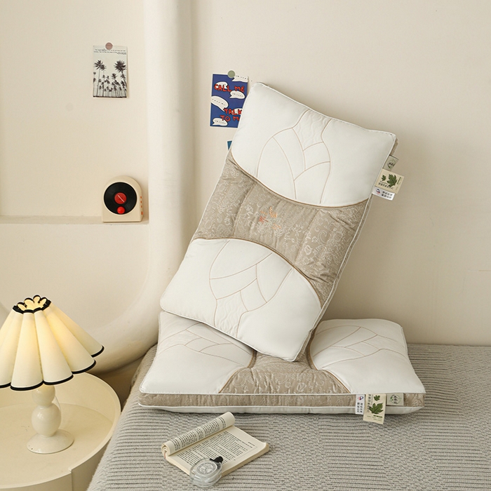 91家纺网 家纺一手货源 找家纺 （总）幸运草 2025新款提花刺绣荞麦壳羽丝绒分区枕