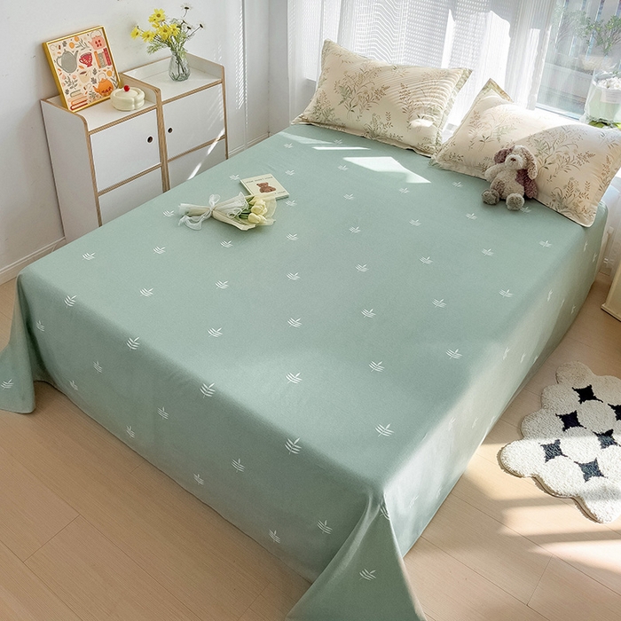 91家纺网 家纺一手货源 找家纺 依庭 2025新款全棉印花花卉款四件套单品系列-单床单 仙草