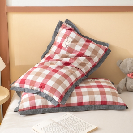 91家纺网 家纺一手货源 找家纺 织布人 2025新款荞麦枕全棉水洗棉全荞麦枕小清新无印风成人家用护颈硬枕 全棉舒心枕-玫瑰格