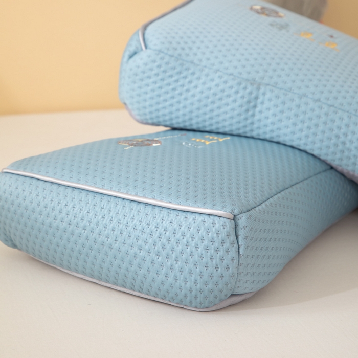 91家纺网 家纺一手货源 找家纺 织布人 2025新款荞麦枕夏季凉感豆豆枕茶叶枕夏凉荞麦枕学生成人家用硬枕 凉豆豆款-四面蓝色茶香枕