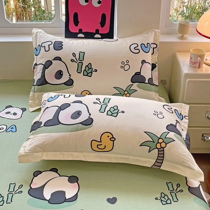 91家纺网 家纺一手货源 找家纺 （总）依庭 2025新款全棉印花花卉款四件套单品系列-单枕套