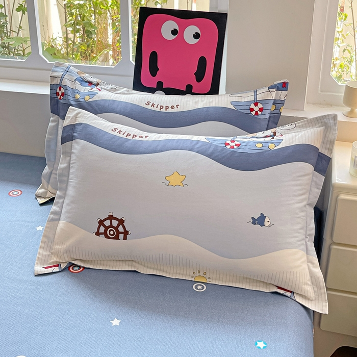 91家纺网 家纺一手货源 找家纺 依庭 2025新款全棉印花花卉款四件套单品系列-单枕套 星夜号