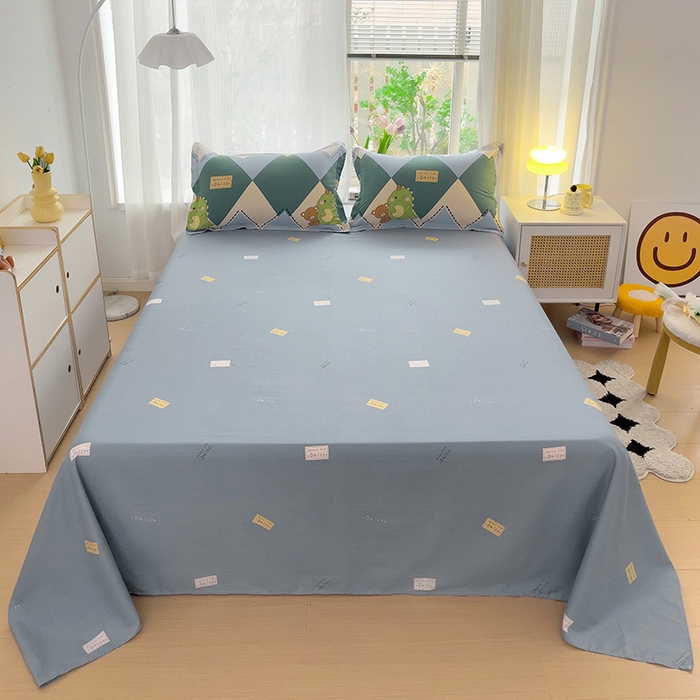 91家纺网 家纺一手货源 找家纺 依庭 2025新款全棉印花花卉款四件套单品系列-单床单 淘淘龙-B版