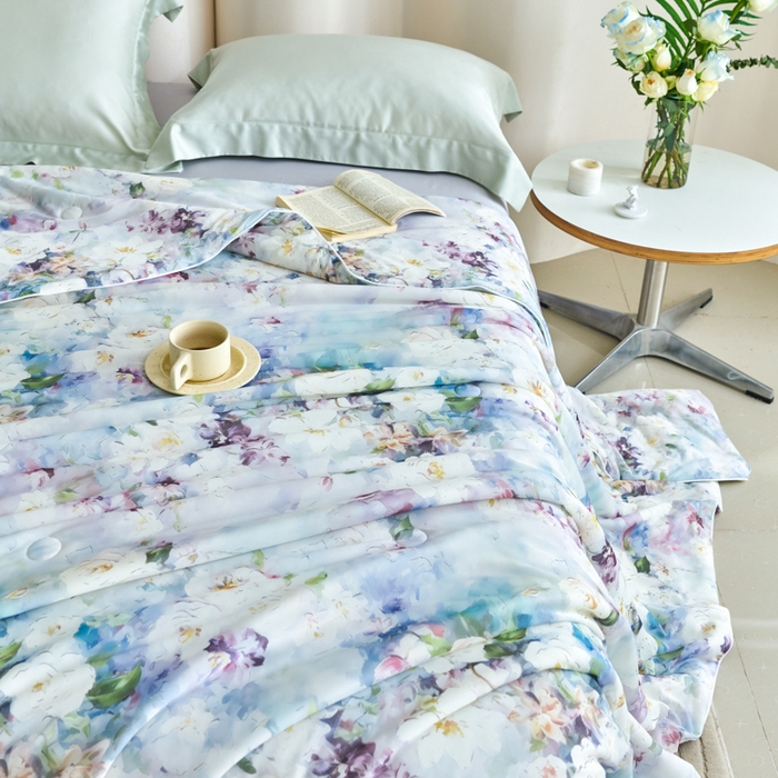 91家纺网 家纺一手货源 找家纺 好老表被业 2025新款亲肤舒适3D印花凉感丝夏被夏凉被空调被 仙境