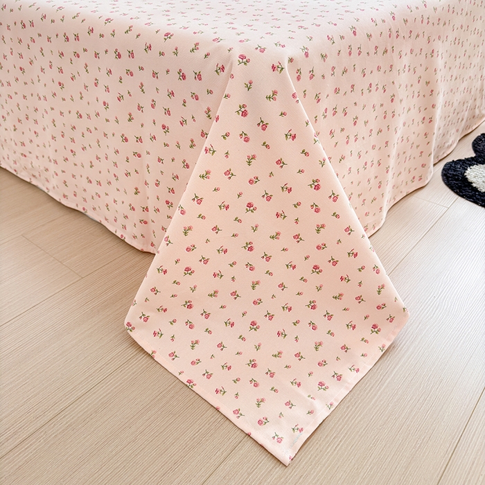 91家纺网 家纺一手货源 找家纺 吉象家纺 2025新款老粗布三件套-床单款 粉玫瑰