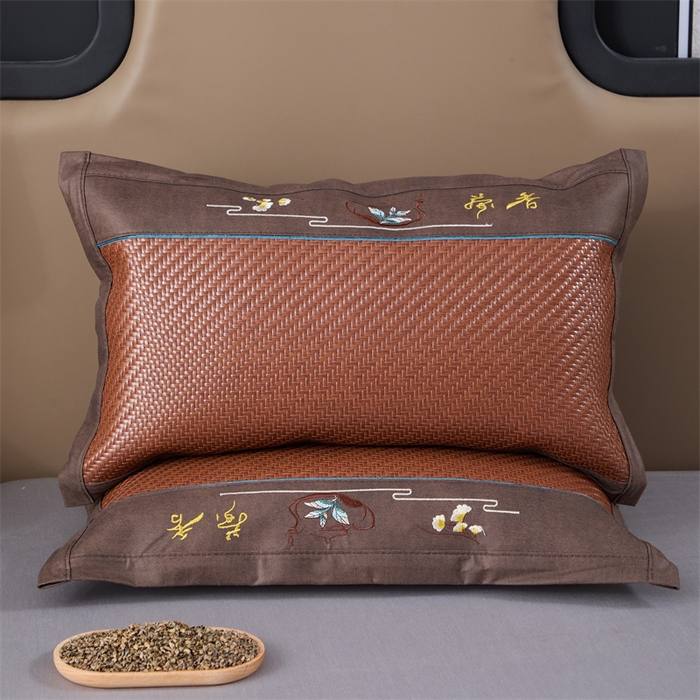 91家纺网 家纺一手货源 找家纺 织布人 2025新款荞麦枕夏季凉感科技布PE藤枕夏凉枕头成人家用防出汗枕头 夏凉科技布PE藤枕-咖色【茶香枕】 