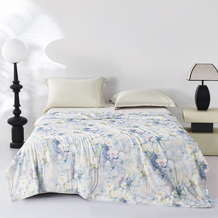 91家纺网 家纺一手货源 找家纺 好老表被业 2025新款亲肤舒适3D印花凉感丝夏被夏凉被空调被 艾维斯