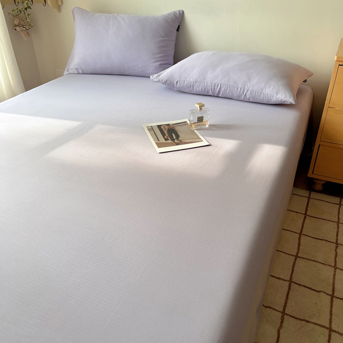 91家纺网 家纺一手货源 找家纺 蜜宿 2025新款A类全棉人字纹床单 床单：梦紫