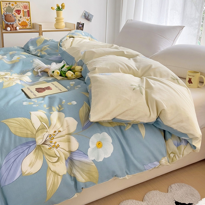 91家纺网 家纺一手货源 找家纺 依庭 2025新款全棉印花花卉款四件套单品系列-单被套 雅韵花香