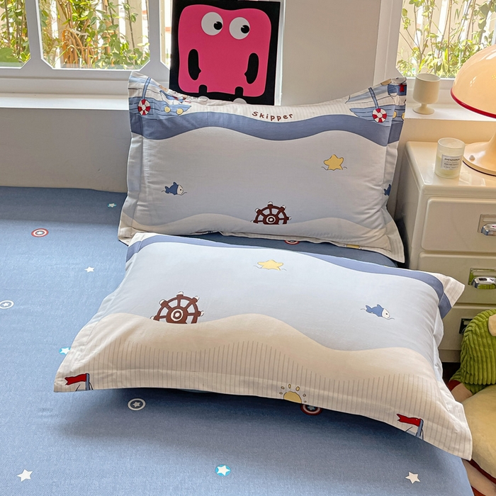 91家纺网 家纺一手货源 找家纺 依庭 2025新款全棉印花花卉款四件套单品系列-单枕套 星夜号