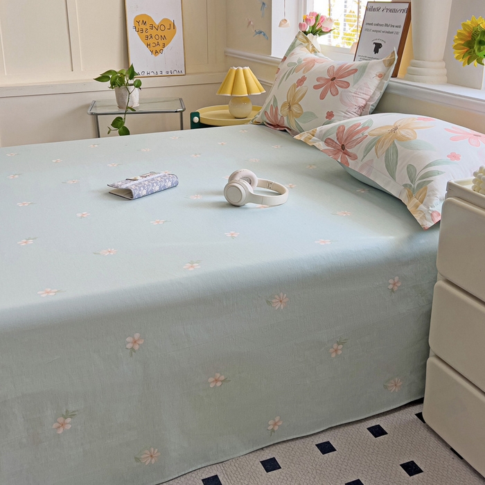 91家纺网 家纺一手货源 找家纺 依庭 2025新款全棉印花花卉款四件套单品系列-单床单 云裳花谷